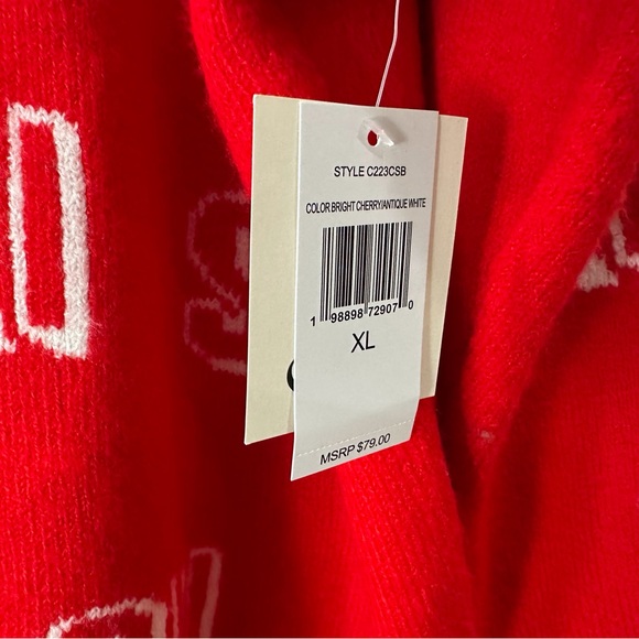 NWT CeCe Women’s XL Knit Sweater Top Pullover Soft Red Ski Winter - Picture 6 of 6